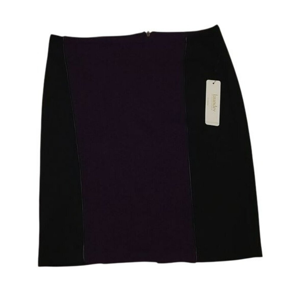 Laundry By Shelli Segal Pencil Skirt Blackberry Purple and Black Women's 8 NWT